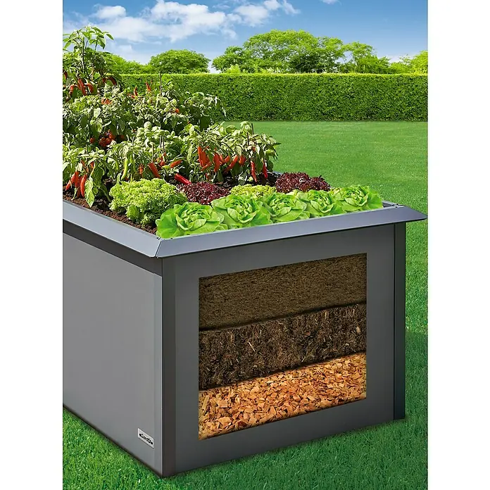Gardol Hochbeet - L x B x H: 2 x 1 x 0,76 m, Stahl, Anthrazit - Stimmungsaufnahme