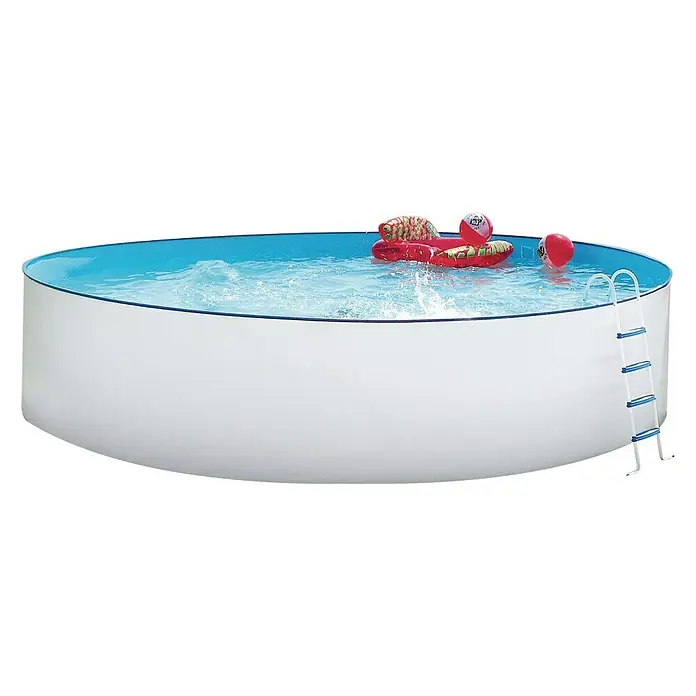 Piscina circular Nuovo - Ø x Al: 450 x 120 cm, 17.200 l, Blanco - Vista frontal