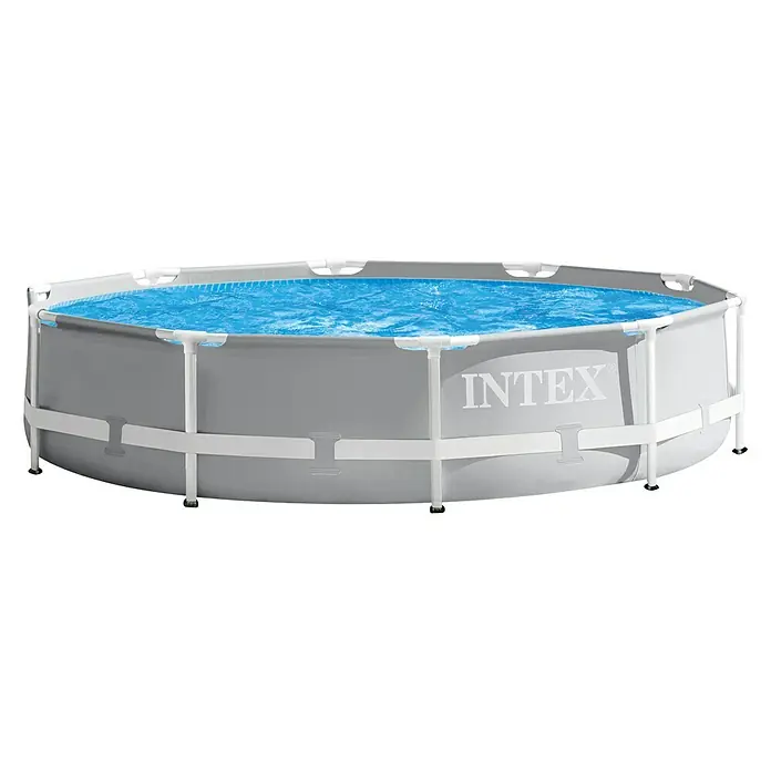 Intex Piscina Frame Prisma Rondo - Ø x Al: 305 x 76 cm, 4.485 l, Gris - Vista frontal