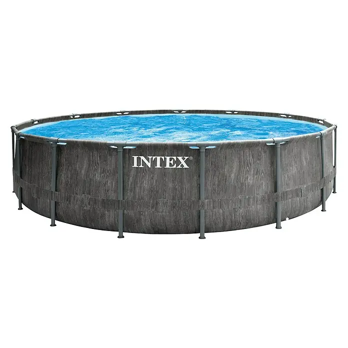 Intex Piscina Frame Greywood - Ø x Al: 457 x 122 cm, 16,8 m³, Gris - Vista frontal