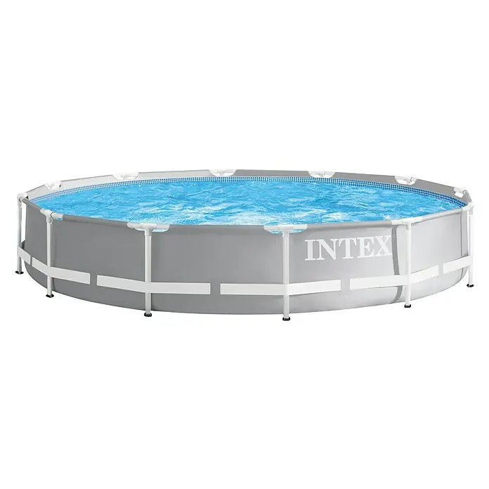 Intex Piscina Frame Prism Rondo - Ø x Al: 366 x 76 cm, 6.503 l, Gris - Vista frontal