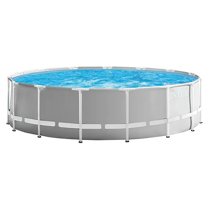 Intex Piscina Frame Prisma - Ø x Al: 457 x 122 cm, 16.805 l, Gris - Vista frontal