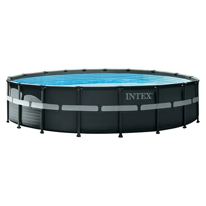 Intex Frame-Pool-Set Ultra Rondo XTR - Ø x H: 488 x 122 cm, 19,156 m³, Dunkelgrau - Vorderansicht