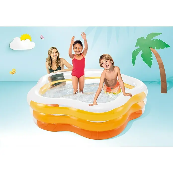 Intex Piscina hinchable Summer Color - 185 x 180 x 53 cm, Capacidad: 466 l - Producto en uso