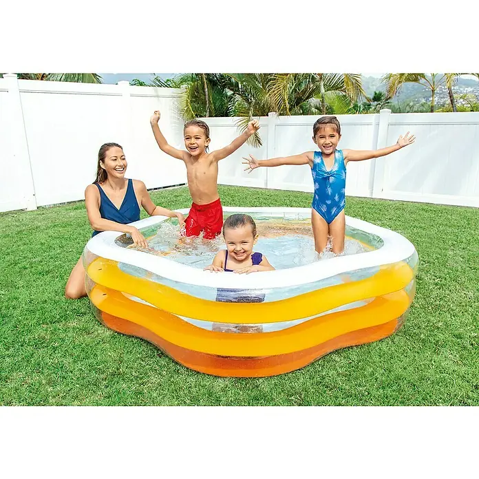 Intex Piscina hinchable Summer Color - 185 x 180 x 53 cm, Capacidad: 466 l - Producto en uso