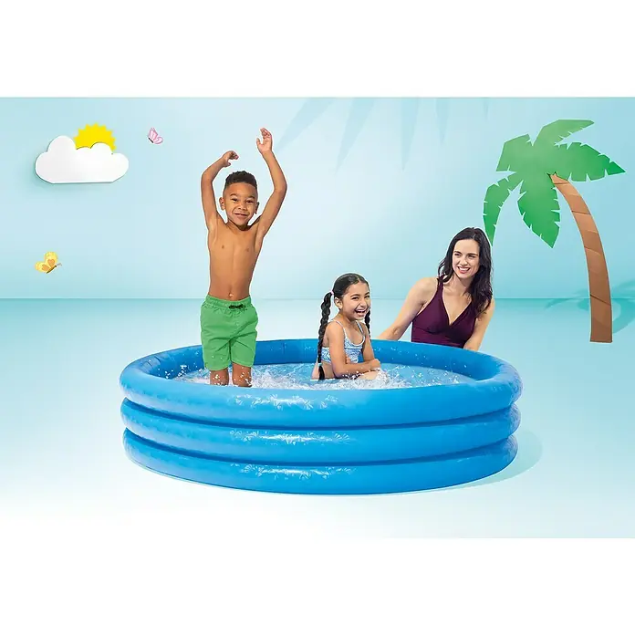 Intex Piscina hinchable Crystal Blue - Diámetro: 147 cm - Producto en uso