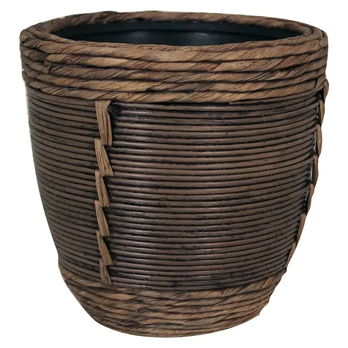 Okrugla tegla za biljke - Vanjska dimenzija (ø x V): 27 x 27 cm, prirodni materijali - Pogled sprijeda