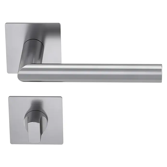 Diamond Doors Design Zimmertürgarnitur WC Washington - Türstärke: 40 mm - 45 mm, Schlitzkopf/Olive SK/OL, Edelstahl, L-Form - Vorderansicht
