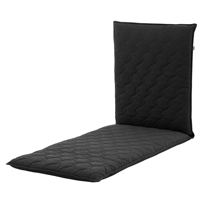 Doppler Podloga za sjedenje Neo 2430 - Crne boje, Ležaljka s kotačima, 200 x 60 x 7 cm, Tkanje od mješavine pamuka i poliestera - Dijagonalni pogled