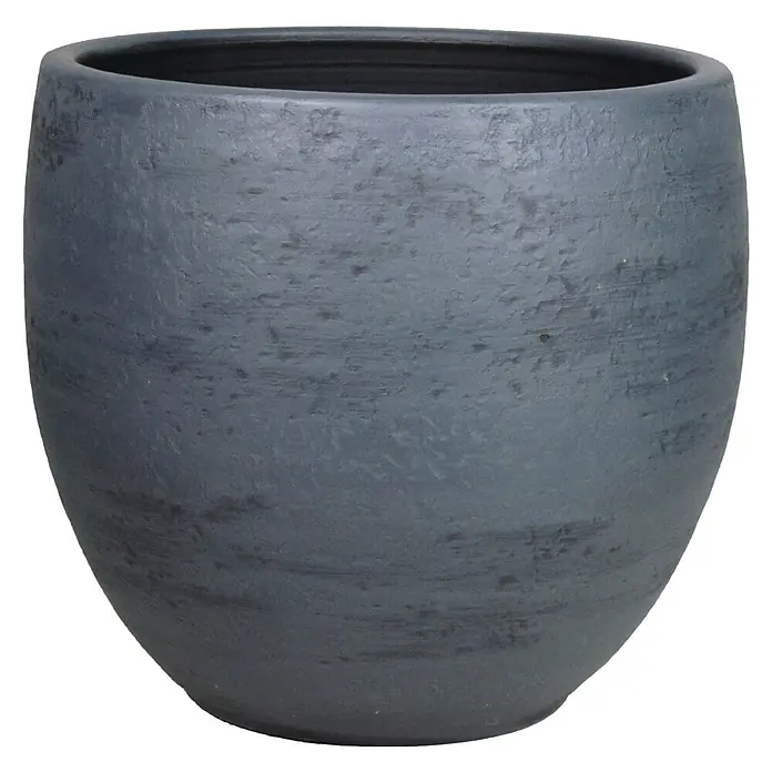 Floran Plantenpot Lali - Ø x h: 32 x 30 cm, Keramiek, Zwart - Vooraanzicht