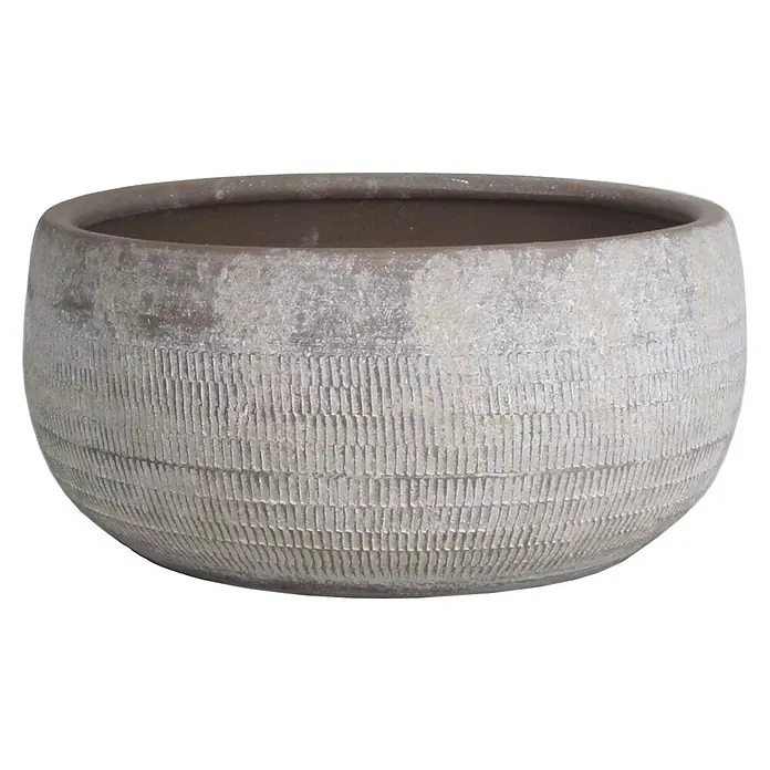 Floran Plantenschaal Olav - Ø x h: 23 x 11 cm, Keramiek, Camel, Rond - Vooraanzicht