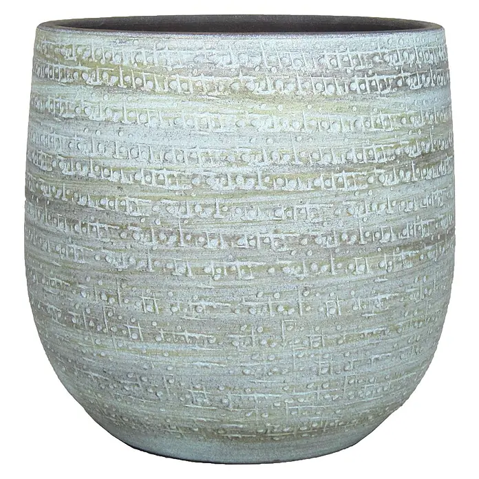 Floran Plantenpot Lars - Ø x h: 16 x 14 cm, Keramiek, Blauw - Vooraanzicht