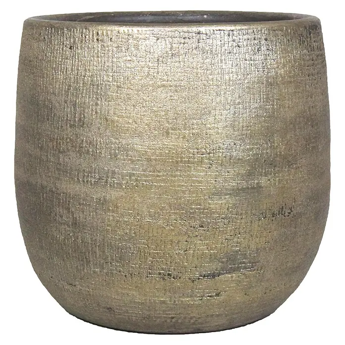 Floran Plantenpot Mira - Ø x h: 34 x 31 cm, Keramiek, Goud - Vooraanzicht