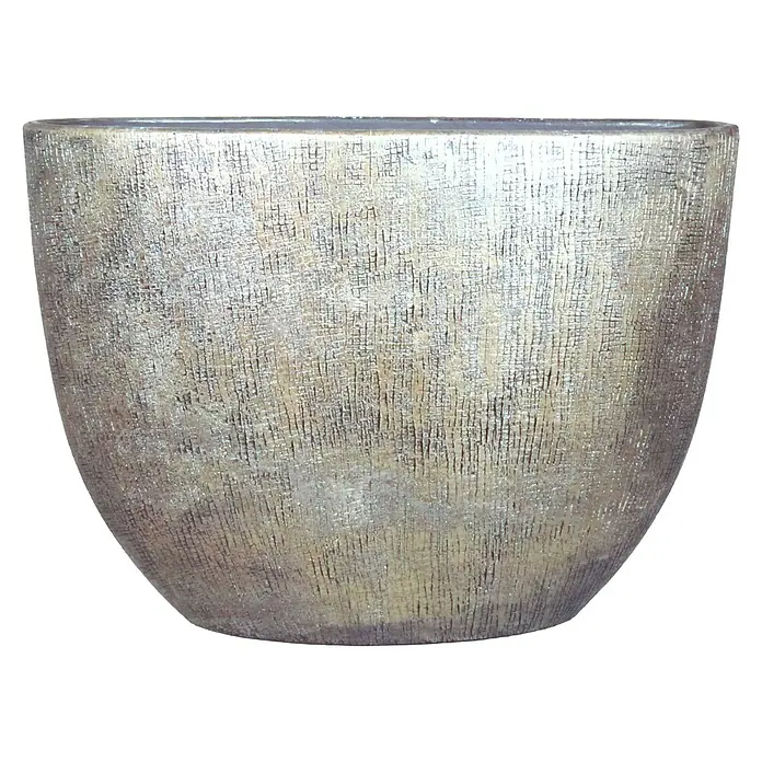 Floran Plantenschaal Mira - l x b x h: 20 x 50 x 36 cm, Keramiek, Goud - Vooraanzicht