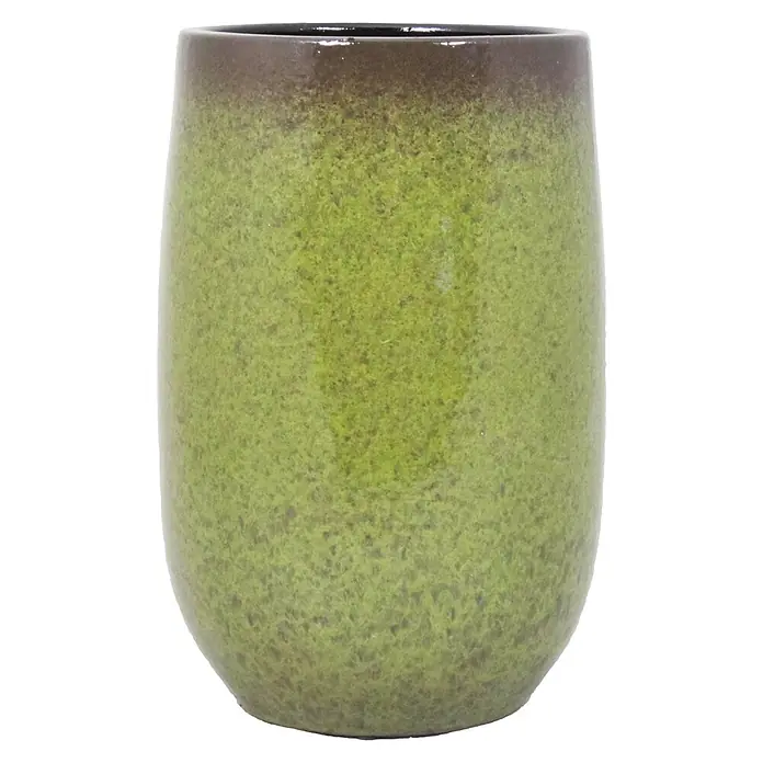 Floran Plantenvaas Mandy - Ø x h: 19 x 30 cm, Keramiek, Groen - Vooraanzicht