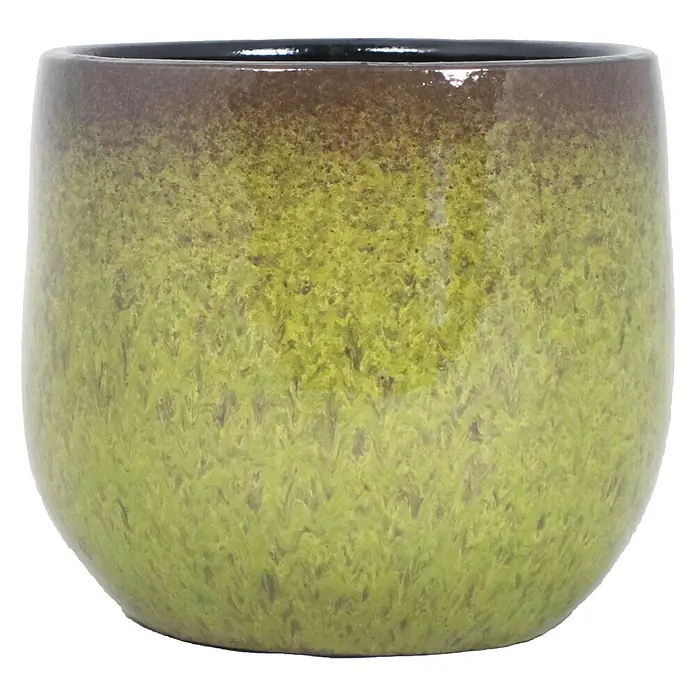 Floran Plantenpot Mandy - Ø x h: 23 x 21 cm, Keramiek, Groen - Vooraanzicht