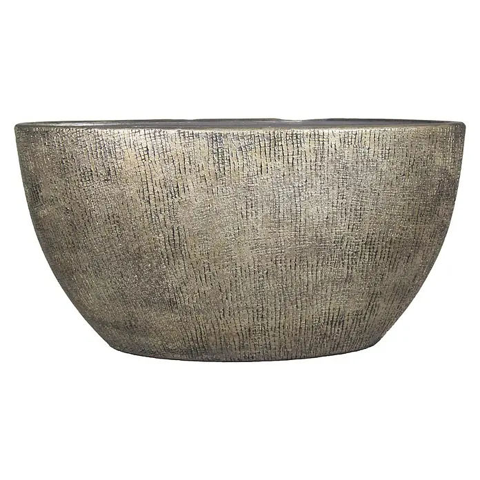 Floran Plantenschaal Mira - l x b x h: 20 x 49 x 25 cm, Keramiek, Goud - Vooraanzicht