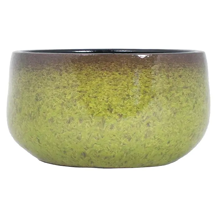 Floran Plantenschaal Mandy - Ø x h: 29 cm x 14 mm, Keramiek, Groen - Vooraanzicht