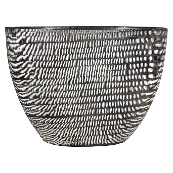 Floran Plantenpot Lena - l x b x h: 17 x 31 x 21 cm, Keramiek, Bruin, Ovaal - Vooraanzicht