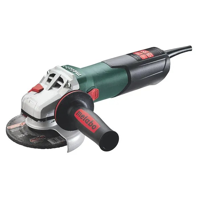 Metabo Winkelschleifer WEV 11-125 Quick - 1.100 W, Durchmesser Scheibe: 125 mm, Leerlaufdrehzahl: 2.800 U/min - 10.500 U/min - Diagonale Ansicht