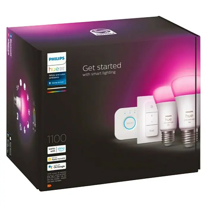 Philips Hue Pack bombillas LED Pack de 3 - 9,5 W, E27 - Vista angular