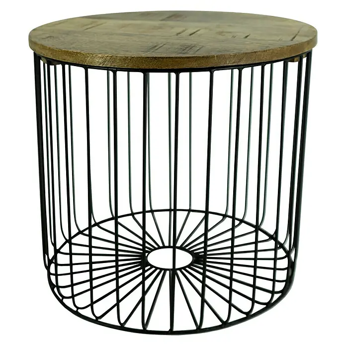 Mesa auxiliar de jardín Jules - Ø x Al: 30 x 31 cm, Negro - Vista frontal