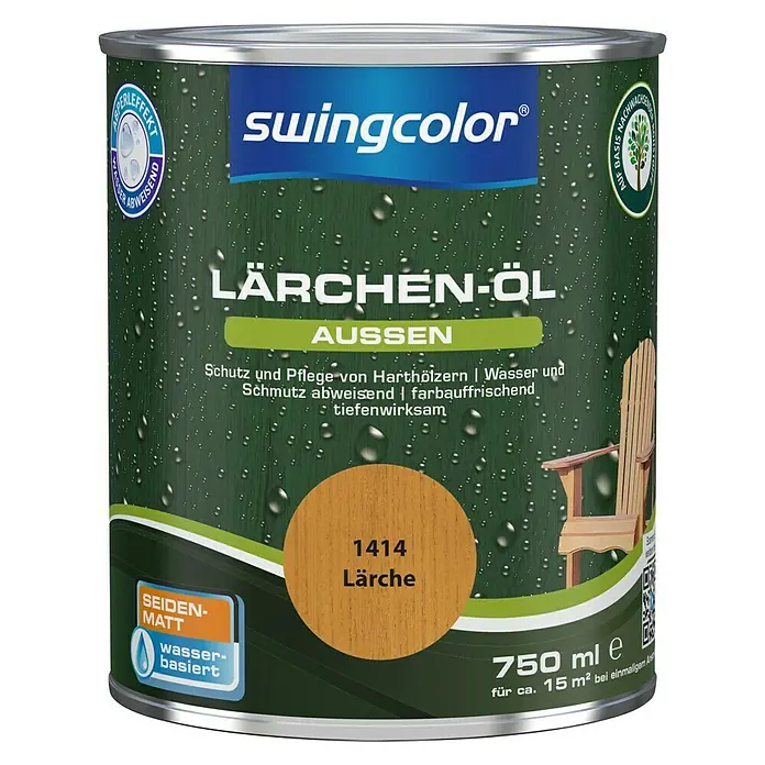 swingcolor Lärchen-Öl - Lärche, 750 ml, Seidenmatt, Wasserbasiert - Vorderansicht