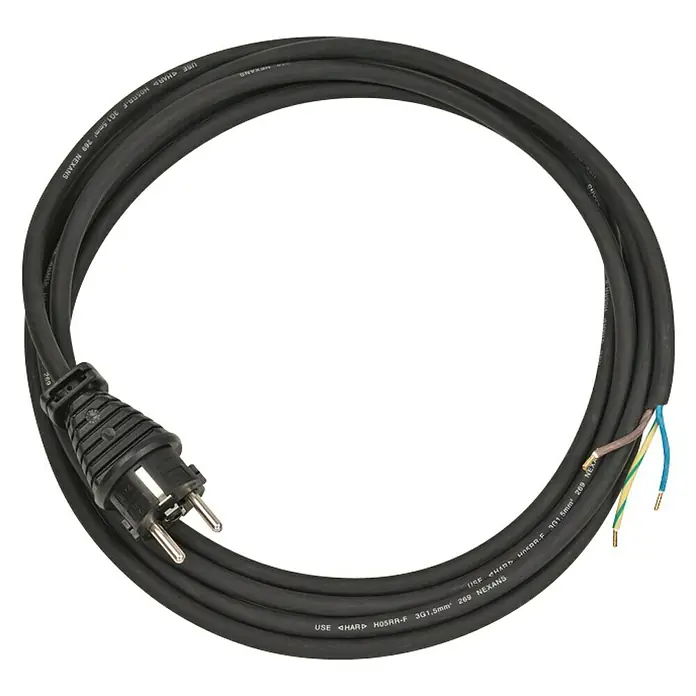Brennenstuhl Rubberen kabel - 3 m, Zwart - Vooraanzicht