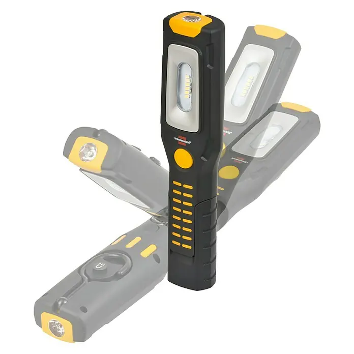 Brennenstuhl Led-zaklamp - Zwart, Geel, 300 lm - Diagonaal zicht