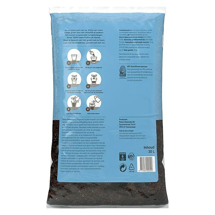 Pokon Potgrond Waterproof - 30 l - Achteraanzicht