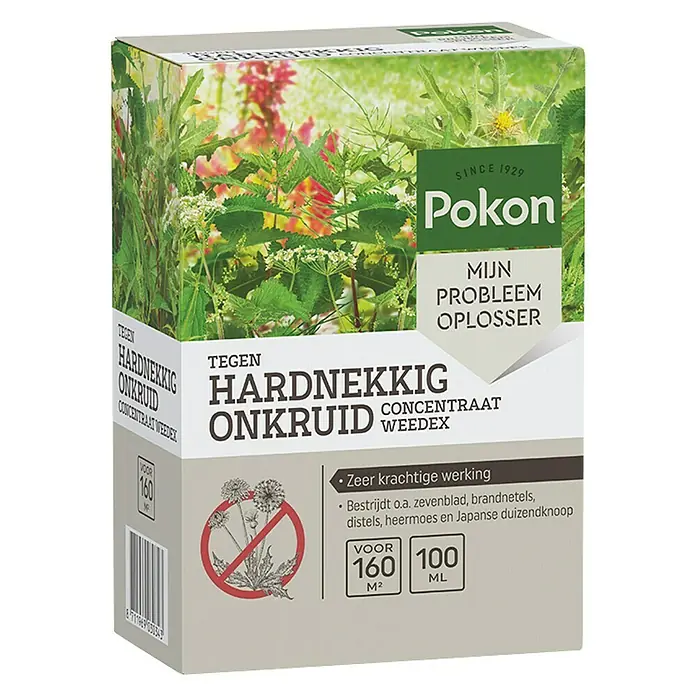 Pokon Onkruidbestrijding Concentraat Weedex - 100 ml, Inhoud voldoende voor ca.: 160 m² - Diagonaal zicht
