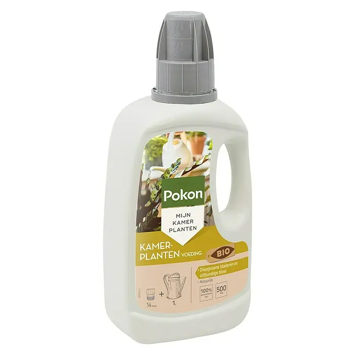 Pokon Kamerplanten Voeding Bio - 500 ml, Vloeibare meststof - Diagonaal zicht
