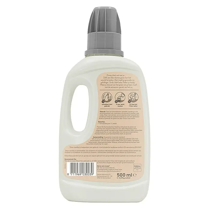 Pokon Kamerplanten Voeding Bio - 500 ml, Vloeibare meststof - Achteraanzicht