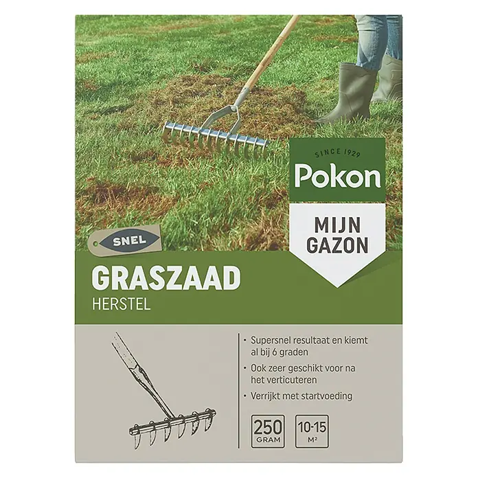 Pokon Gazonzand Herstel - 250 g, Zaaigoed-voldoende voor: 10 m² - 15 m² - Vooraanzicht