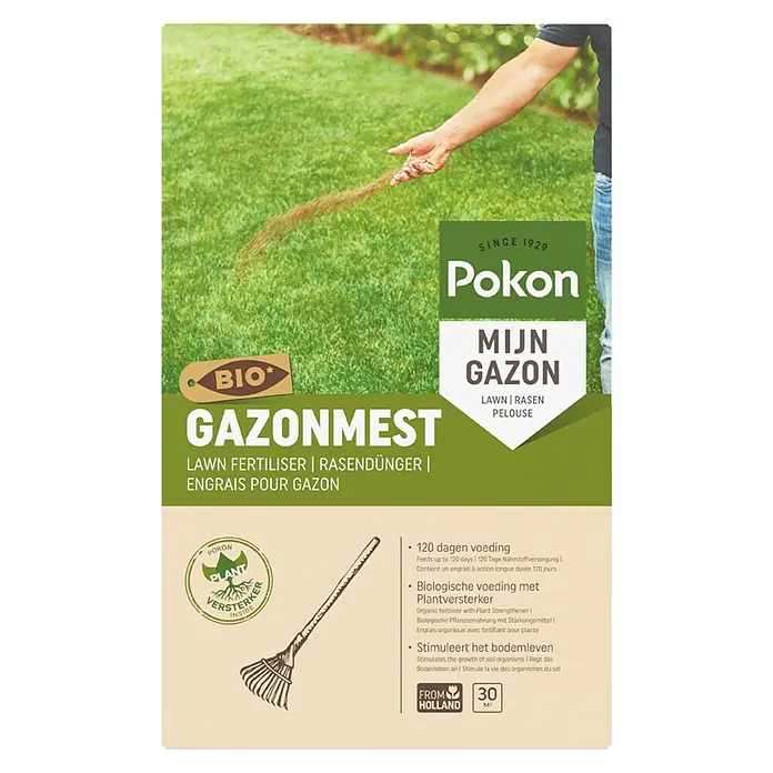 Pokon Bio-gazonmest - 2 kg, Inhoud voldoende voor ca.: 30 m² - Vooraanzicht