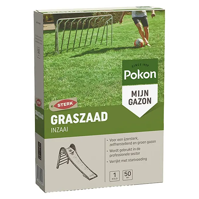 Pokon Gazonzaad Inzaai - 1 kg - Diagonaal zicht