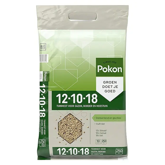 Pokon Universele tuinmest 12-10-18 - 10 kg, Inhoud voldoende voor ca.: 250 m² - Vooraanzicht