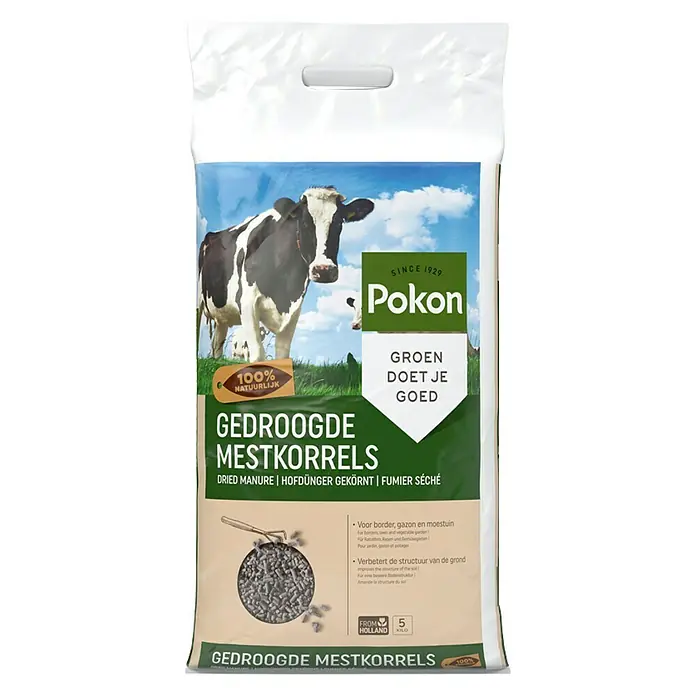 Pokon Tuinmest Gedroogde Mestkorrels - 5 kg - Vooraanzicht