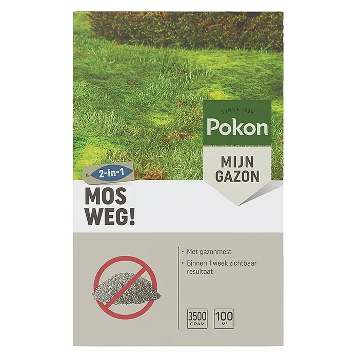 Pokon Gazonmest met mosbestrijder - 3,5 kg, Inhoud voldoende voor ca.: 100 m² - Vooraanzicht
