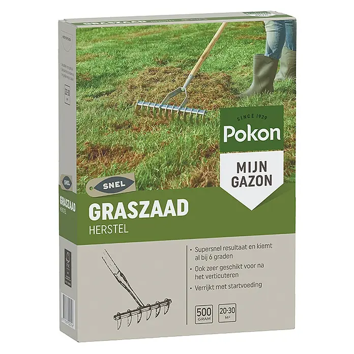 Pokon Gazonzand Herstel - 250 g, Zaaigoed-voldoende voor: 20 m² - 30 m² - Diagonaal zicht