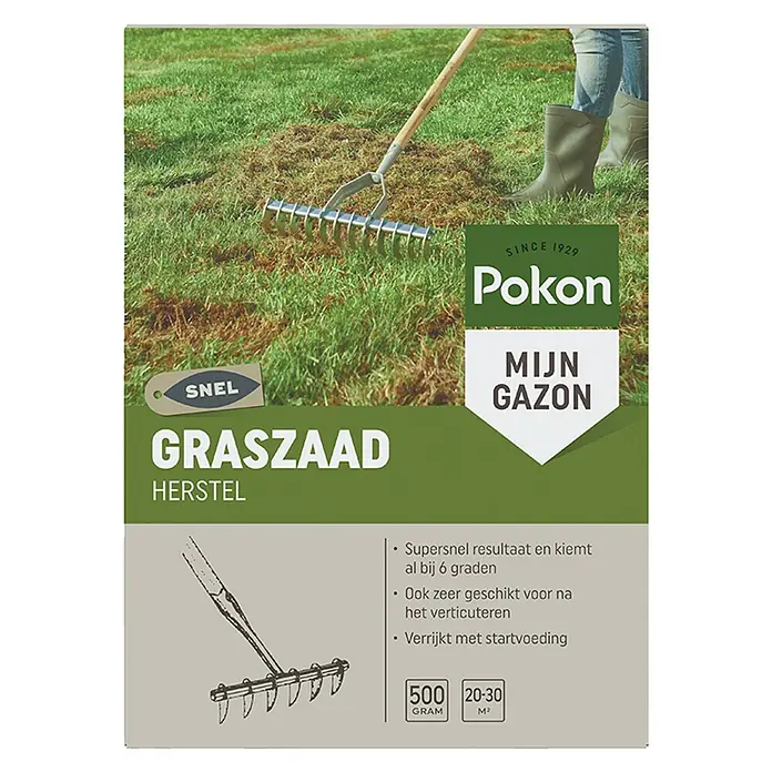 Pokon Gazonzand Herstel - 250 g, Zaaigoed-voldoende voor: 20 m² - 30 m² - Vooraanzicht