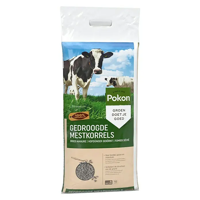 Pokon Tuinmest Gedroogde Mestkorrels - 10 kg - Vooraanzicht