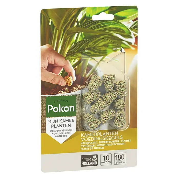 Pokon Mestkegel voor kamerplanten - 10 st. - Vooraanzicht