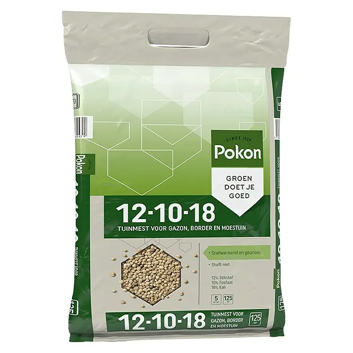 Pokon Universele tuinmest 12-10-18 - 5 kg, Inhoud voldoende voor ca.: 125 m² - Vooraanzicht