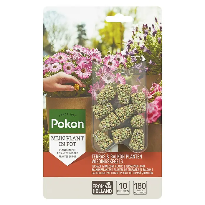 Pokon Mestkegel voor balkonplanten - 10 st. - Vooraanzicht