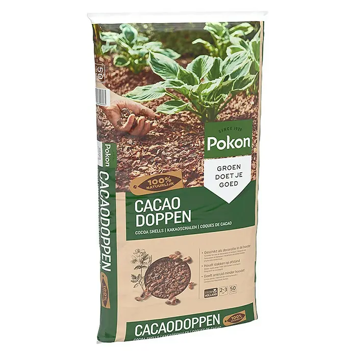 Pokon Bodembedekking - 50 l, Bestanddelen: Cacaodoppen - Diagonaal zicht