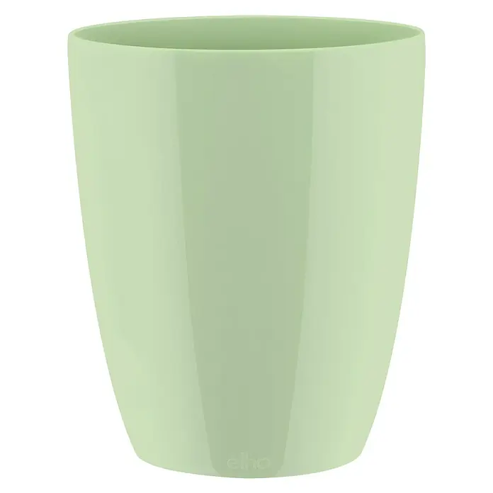 Elho Brussels Diamond Orchideentopf High - Außenmaß (Ø x H): 12,5 x 15,2 cm, Kunststoff, Soft Green - Vorderansicht