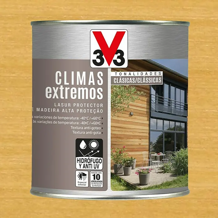 V33 Protector para madera exterior - Madera Pino, 750 ml - Vista frontal
