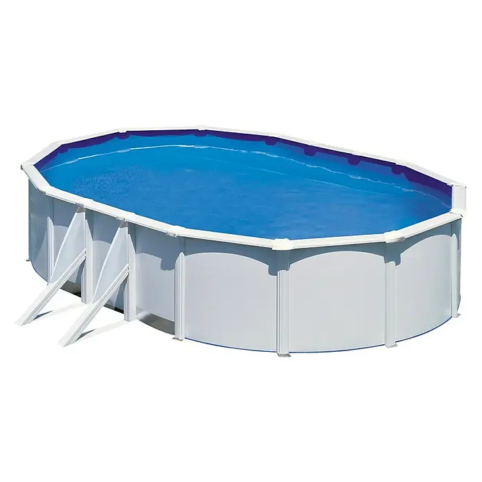 Gre Piscina ovalada desmontable Fidji - L x An x Al: 500 x 300 x 120 cm, 14.550 l, Blanco - Vista angular