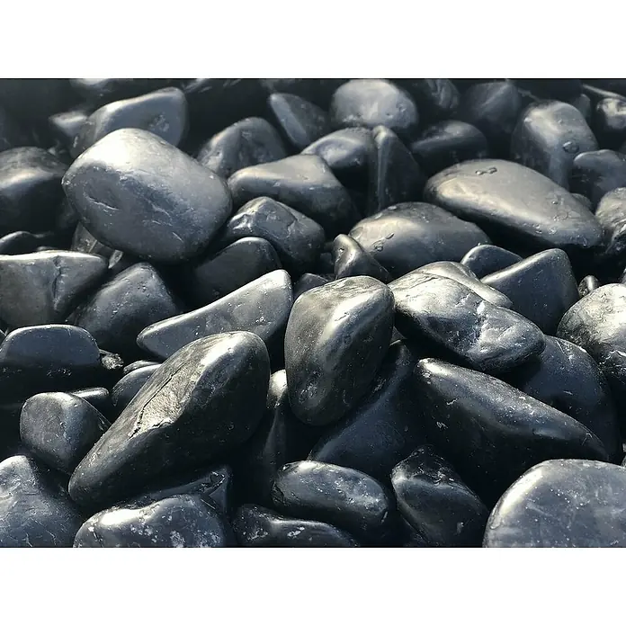 BHS Zaragoza Canto rodado - Negro, Grano: 25 mm - 40 mm, 20 kg - Primer plano